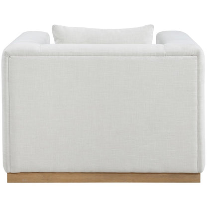 Alfie Cream Linen Textured Fabic Chair