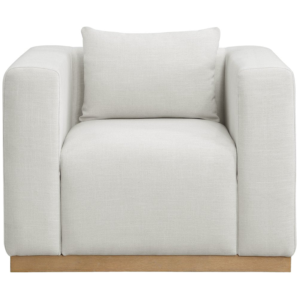 Alfie Cream Linen Textured Fabic Chair