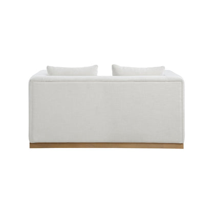 Alfie Cream Linen Textured Fabic Loveseat