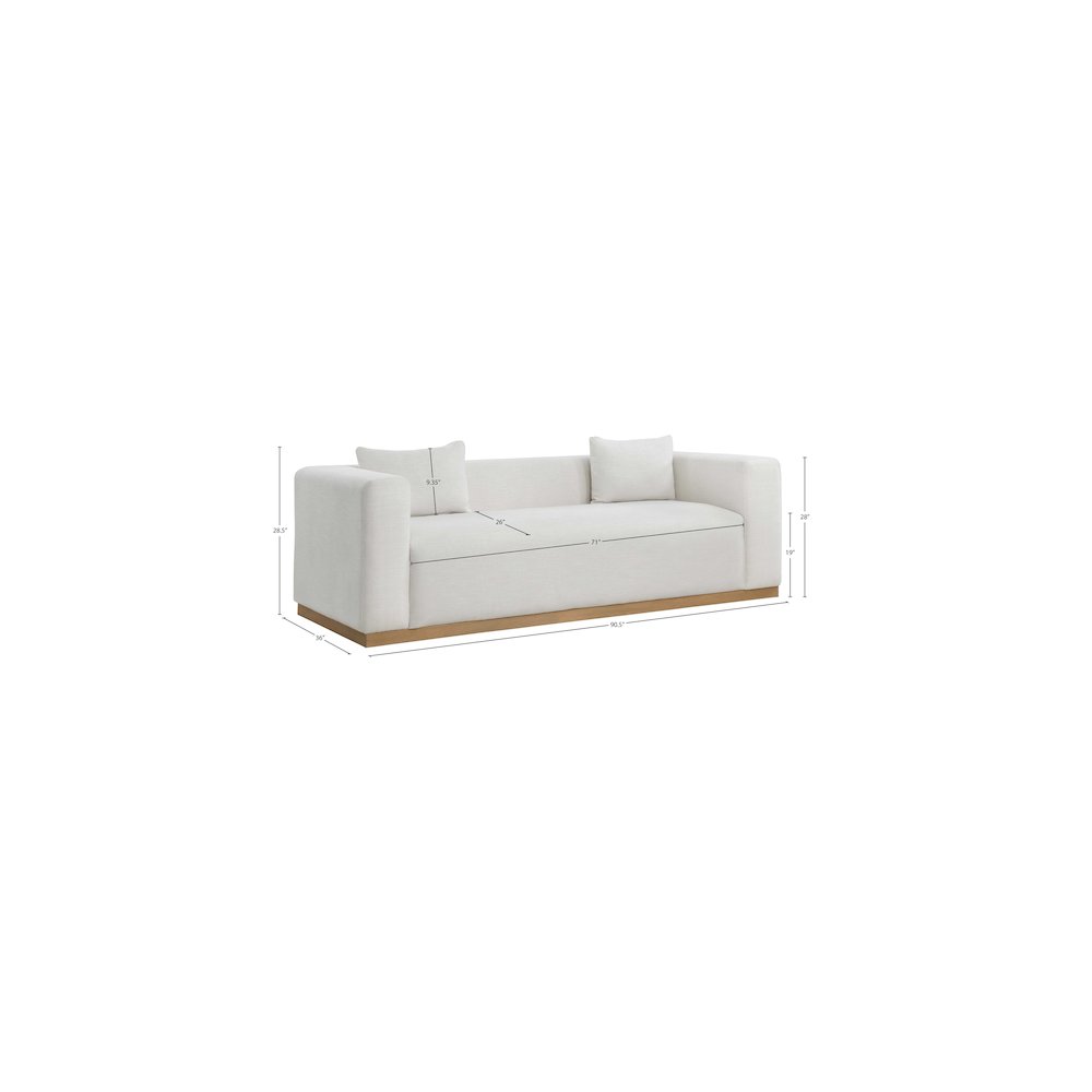 Alfie Cream Linen Textured Fabic Sofa