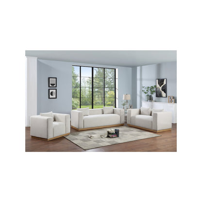 Alfie Cream Linen Textured Fabic Sofa