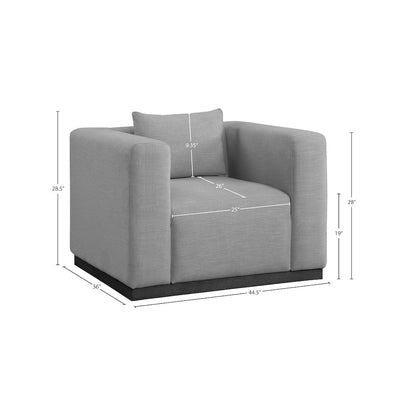 Alfie Grey Linen Textured Fabic Chair