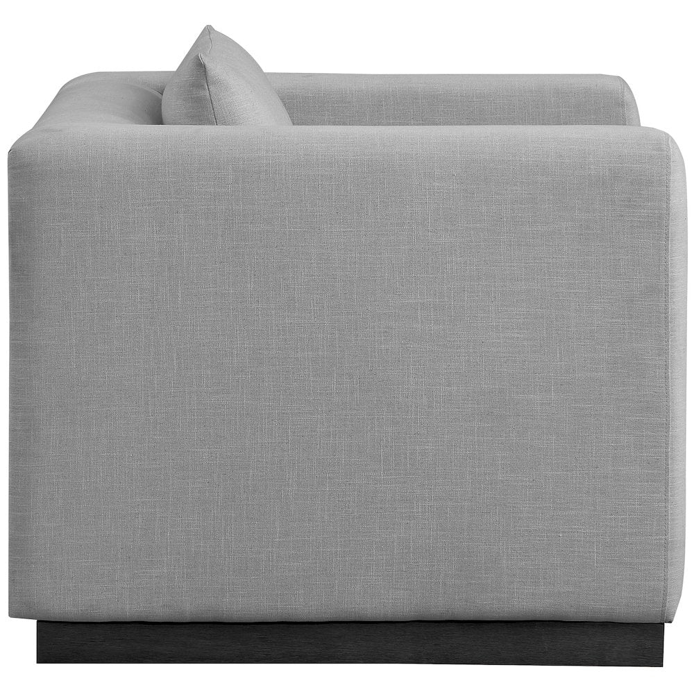 Alfie Grey Linen Textured Fabic Chair