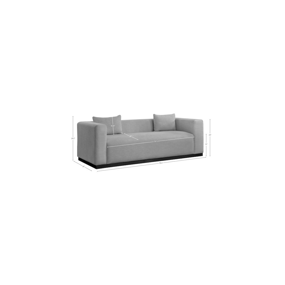 Alfie Grey Linen Textured Fabic Sofa
