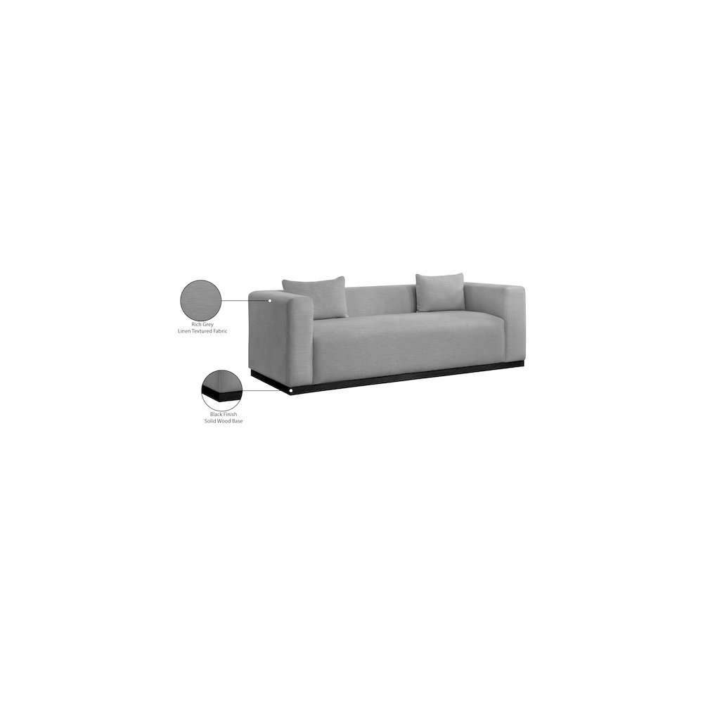 Alfie Grey Linen Textured Fabic Sofa