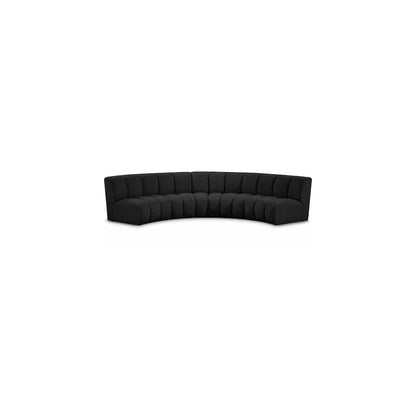 Infinity Black Boucle Fabric 4pc. Modular Sectional