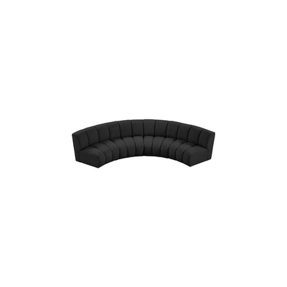 Infinity Black Boucle Fabric 4pc. Modular Sectional