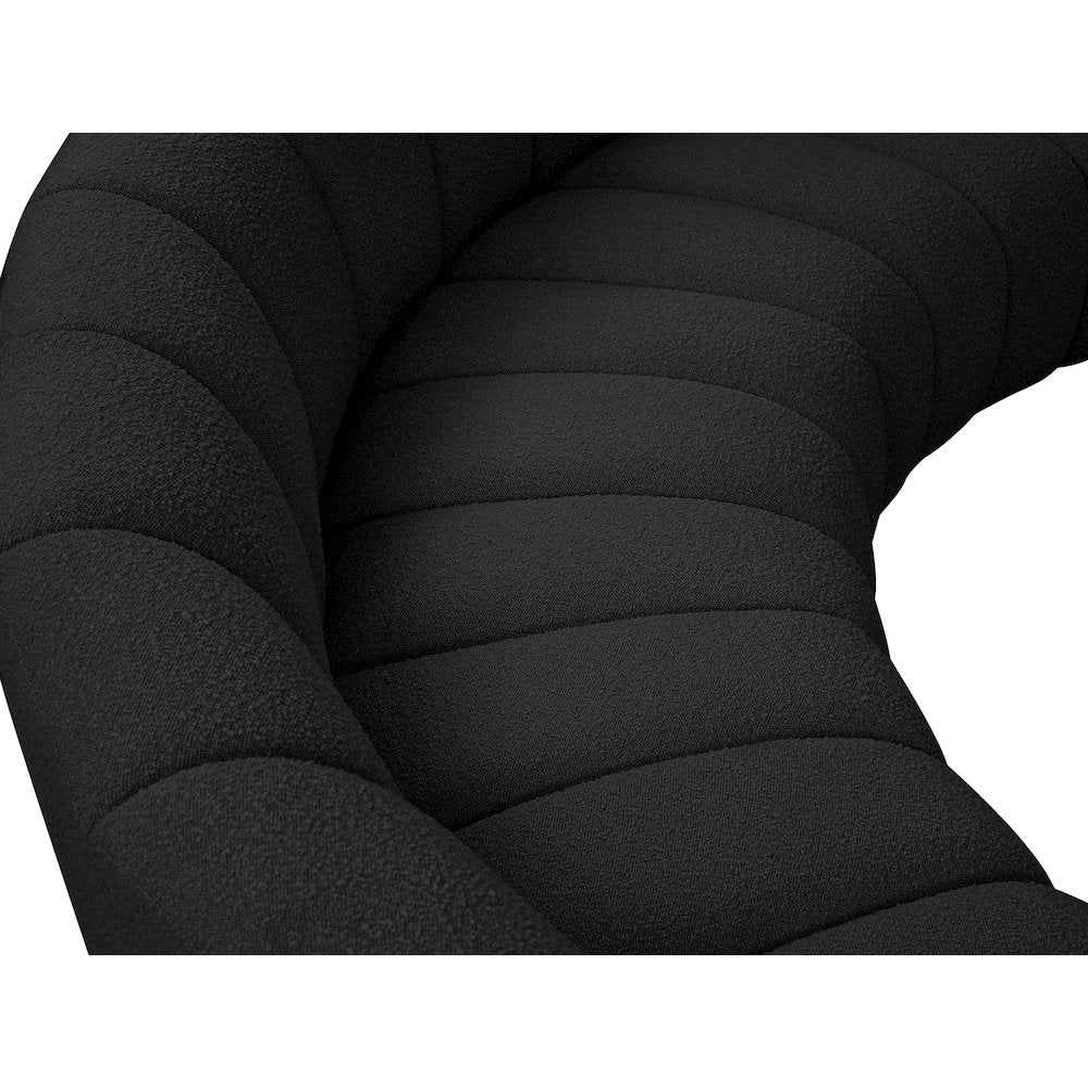 Infinity Black Boucle Fabric 4pc. Modular Sectional