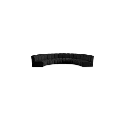 Infinity Black Boucle Fabric 6pc. Modular Sectional