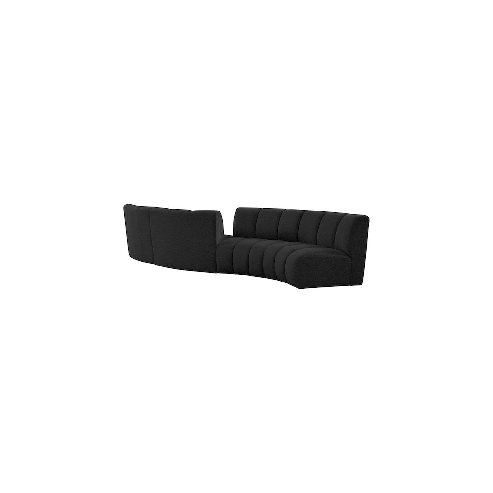 Infinity Black Boucle Fabric 4pc. Modular Sectional