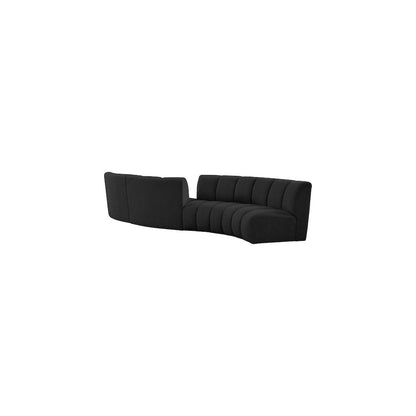 Infinity Black Boucle Fabric 4pc. Modular Sectional