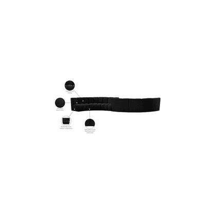Infinity Black Boucle Fabric 6pc. Modular Sectional