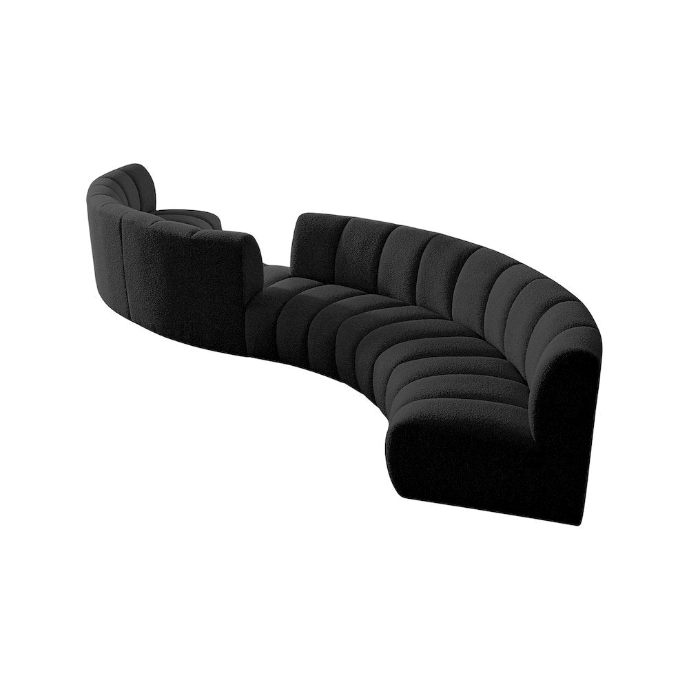 Infinity Black Boucle Fabric 6pc. Modular Sectional