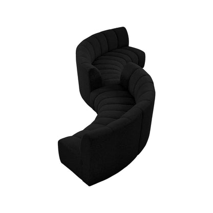 Infinity Black Boucle Fabric 6pc. Modular Sectional