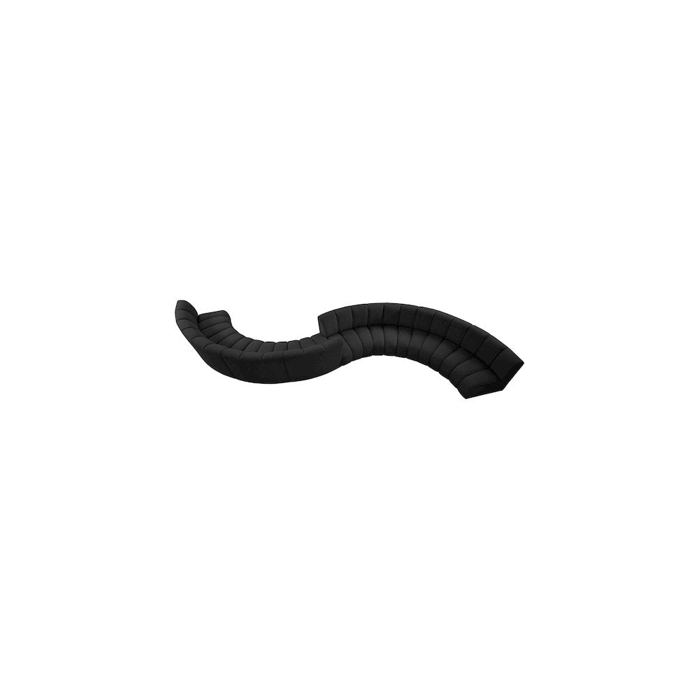 Infinity Black Boucle Fabric 8pc. Modular Sectional