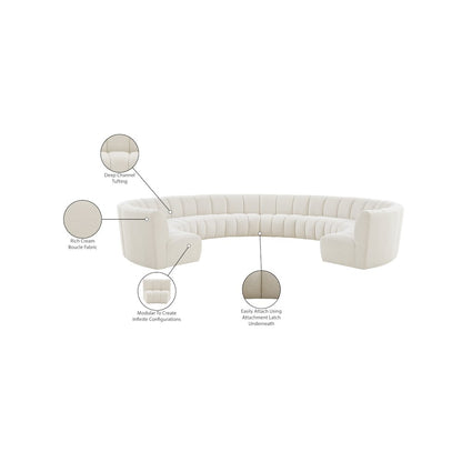 Infinity Cream Boucle Fabric 10pc. Modular Sectional