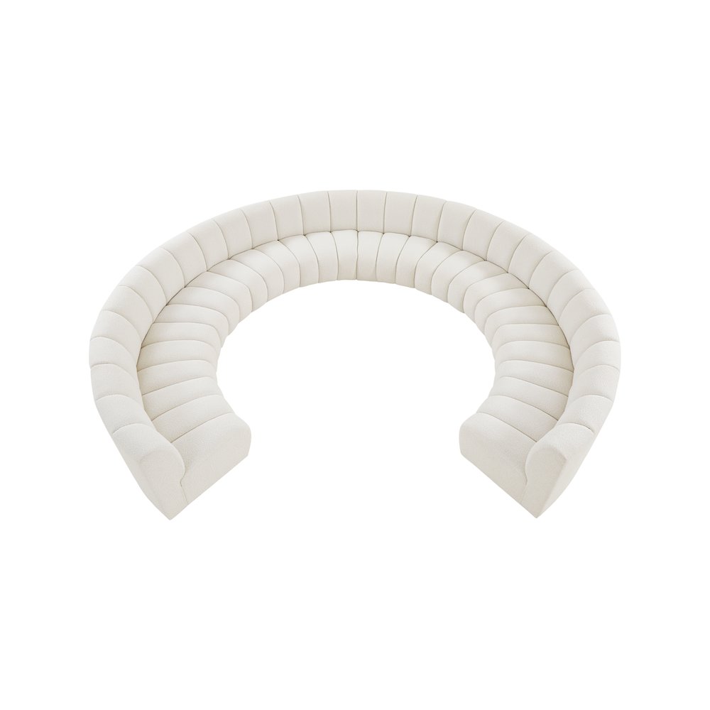 Infinity Cream Boucle Fabric 10pc. Modular Sectional