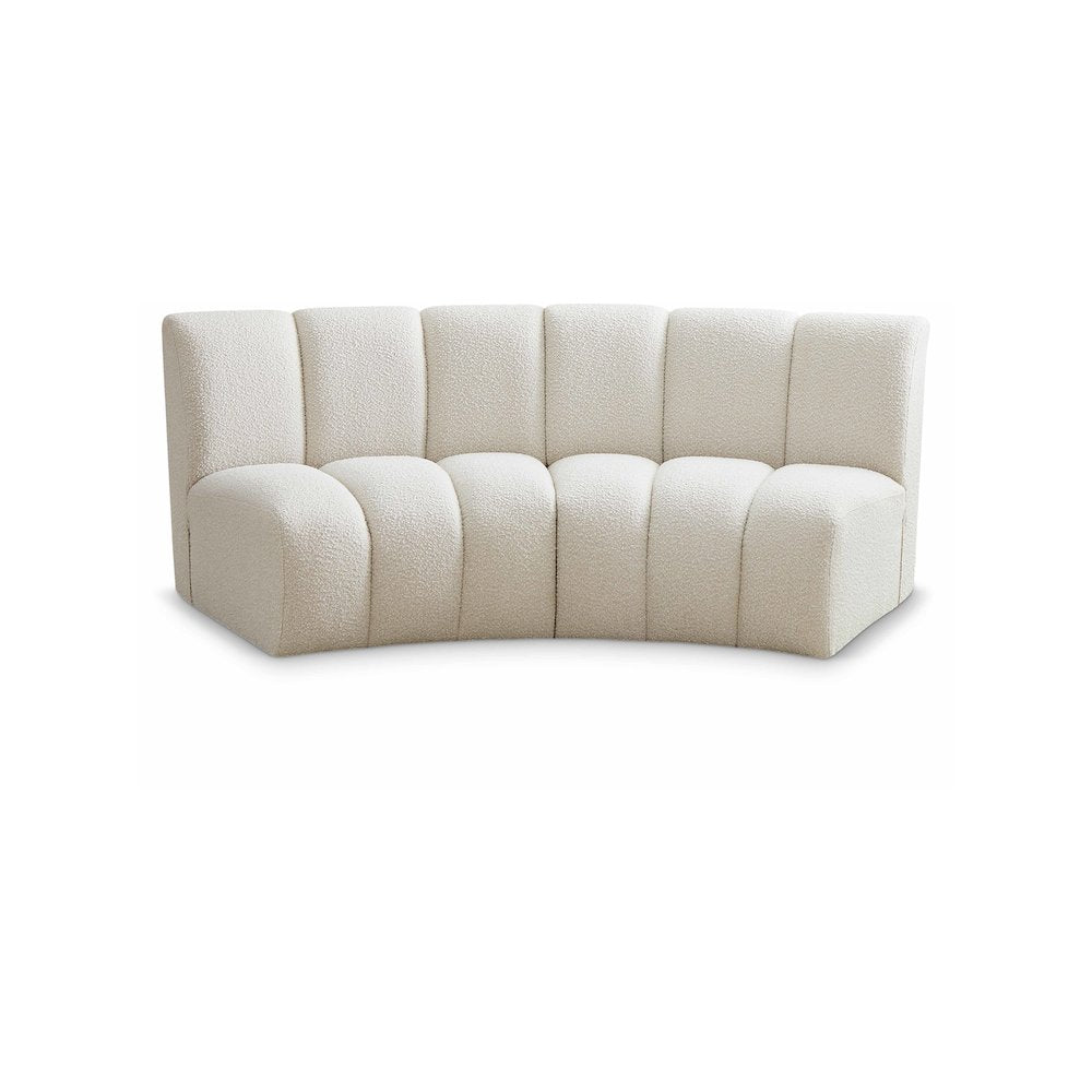 Infinity Cream Boucle Fabric 2pc. Modular Sectional