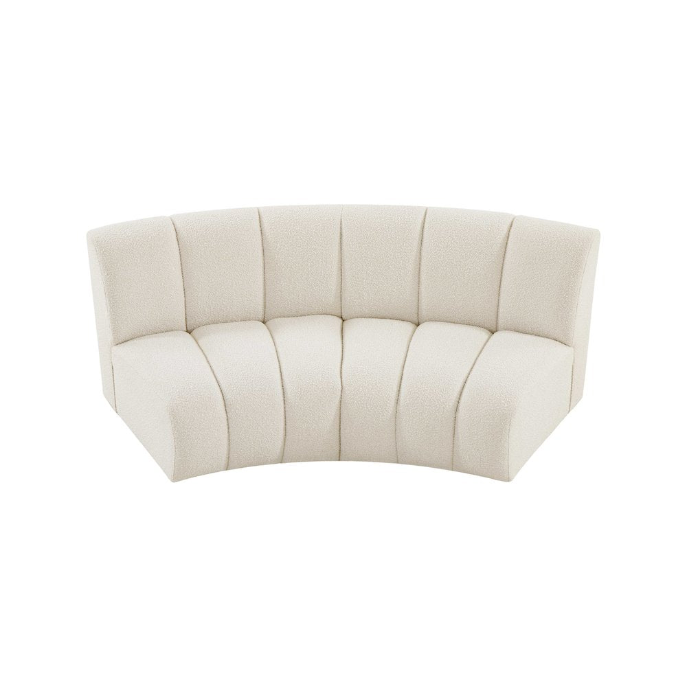 Infinity Cream Boucle Fabric 2pc. Modular Sectional