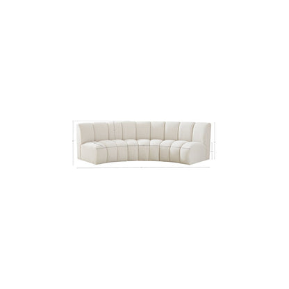 Infinity Cream Boucle Fabric 3pc. Modular Sectional