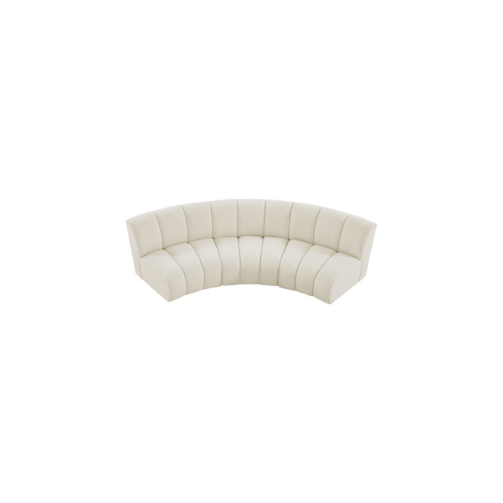Infinity Cream Boucle Fabric 3pc. Modular Sectional