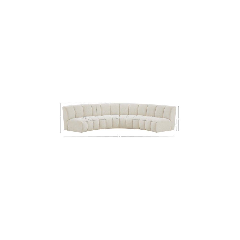 Infinity Cream Boucle Fabric 4pc. Modular Sectional