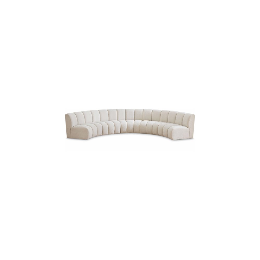 Infinity Cream Boucle Fabric 5pc. Modular Sectional