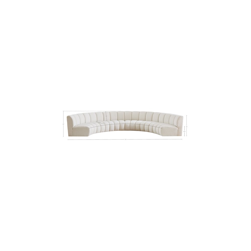 Infinity Cream Boucle Fabric 6pc. Modular Sectional