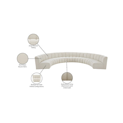 Infinity Cream Boucle Fabric 7pc. Modular Sectional