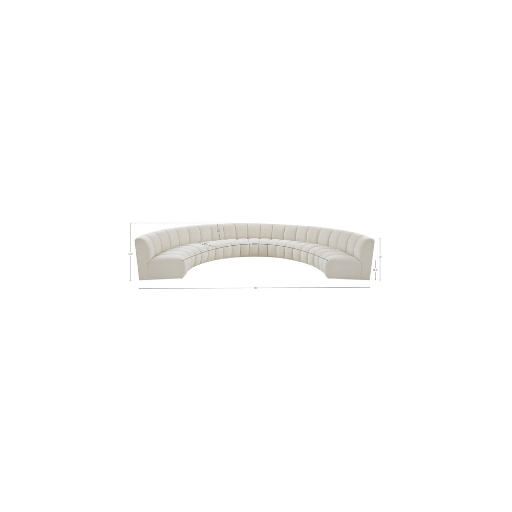 Infinity Cream Boucle Fabric 7pc. Modular Sectional