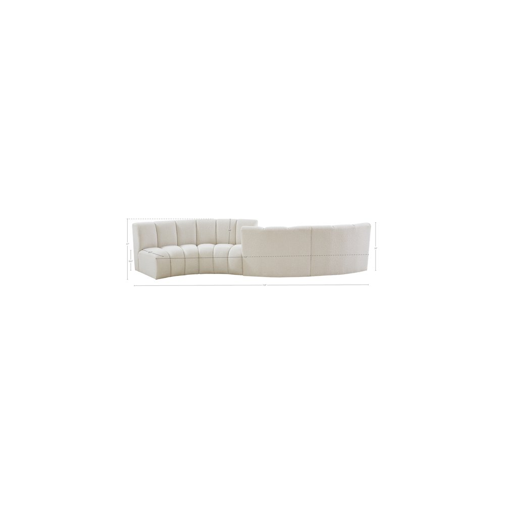 Infinity Cream Boucle Fabric 4pc. Modular Sectional