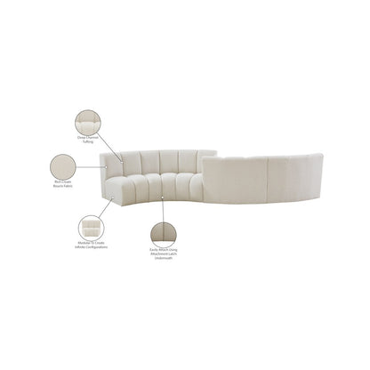 Infinity Cream Boucle Fabric 4pc. Modular Sectional
