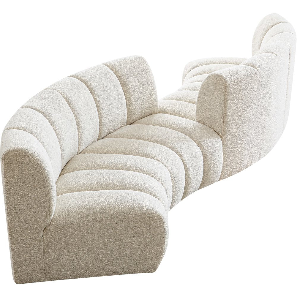 Infinity Cream Boucle Fabric 4pc. Modular Sectional