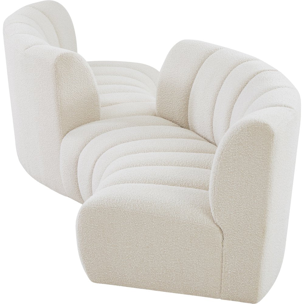 Infinity Cream Boucle Fabric 4pc. Modular Sectional