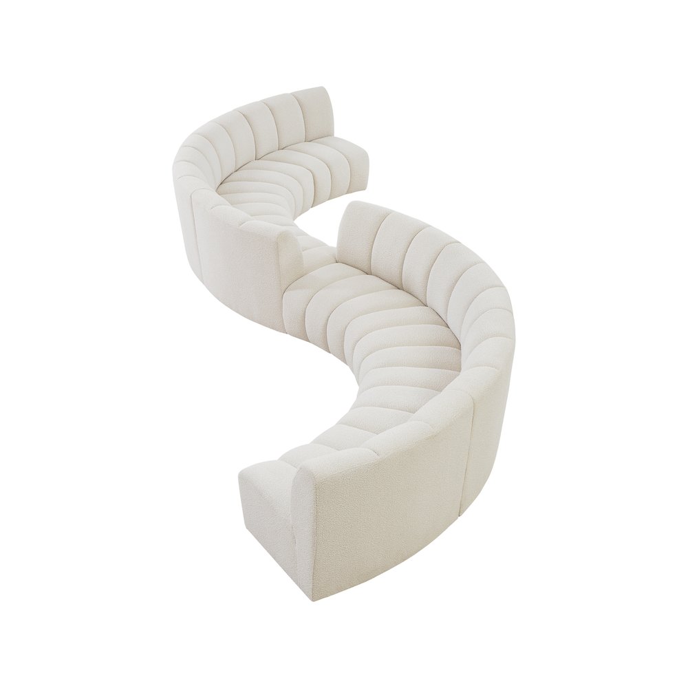 Infinity Cream Boucle Fabric 8pc. Modular Sectional
