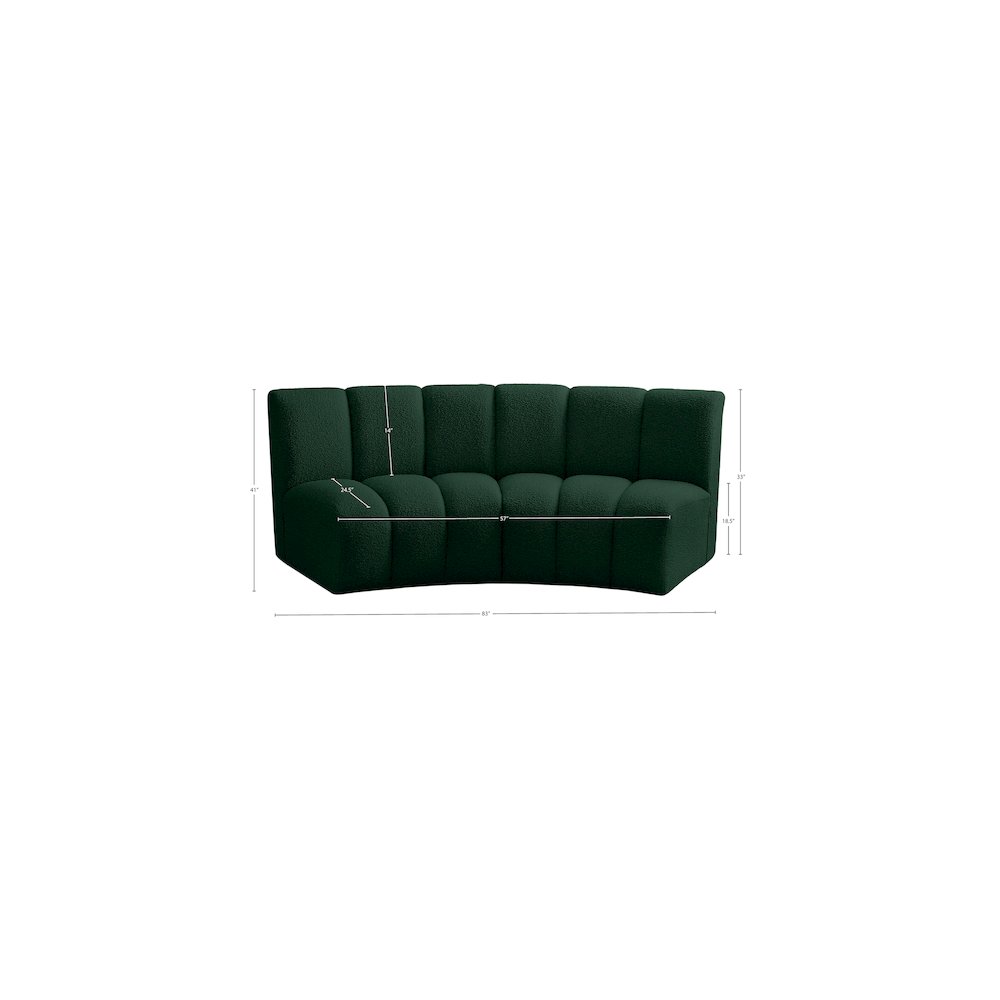 Infinity Green Boucle Fabric 2pc. Modular Sectional