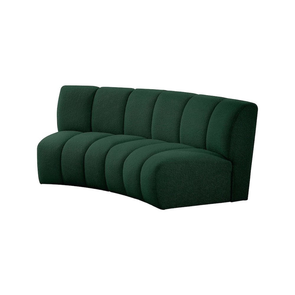 Infinity Green Boucle Fabric 2pc. Modular Sectional
