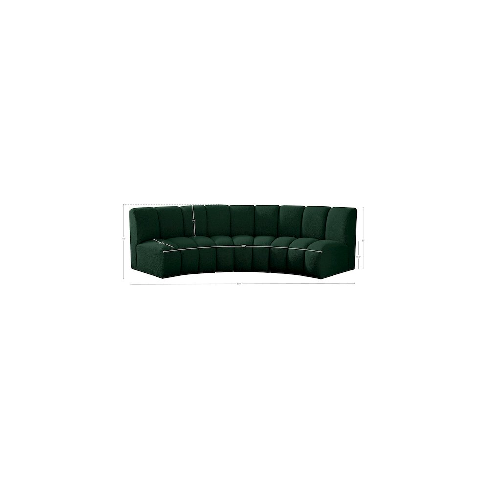 Infinity Green Boucle Fabric 3pc. Modular Sectional