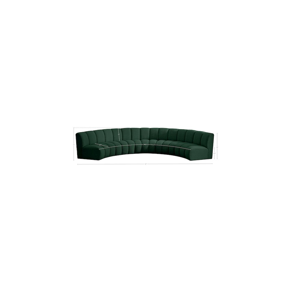 Infinity Green Boucle Fabric 5pc. Modular Sectional