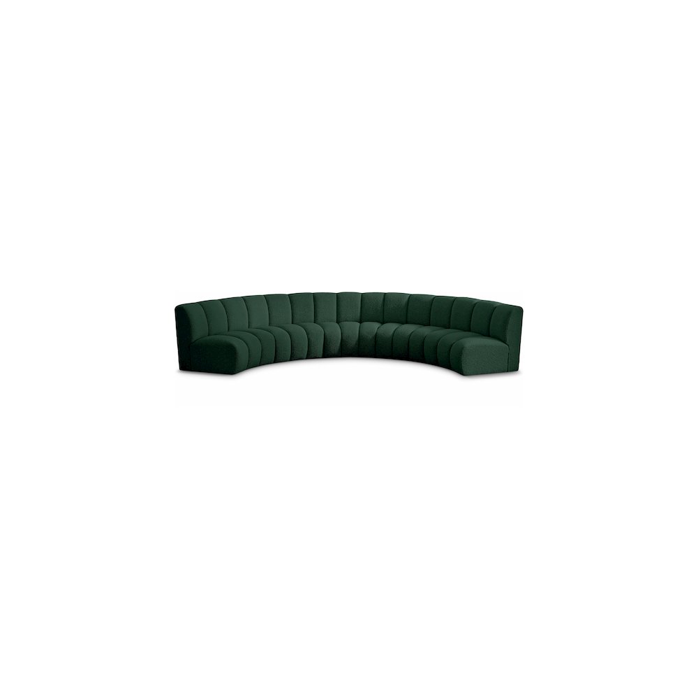 Infinity Green Boucle Fabric 5pc. Modular Sectional
