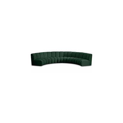 Infinity Green Boucle Fabric 5pc. Modular Sectional