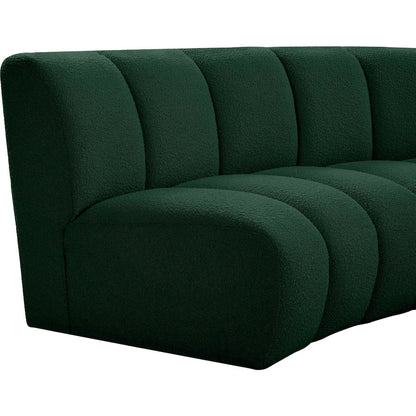 Infinity Green Boucle Fabric 5pc. Modular Sectional