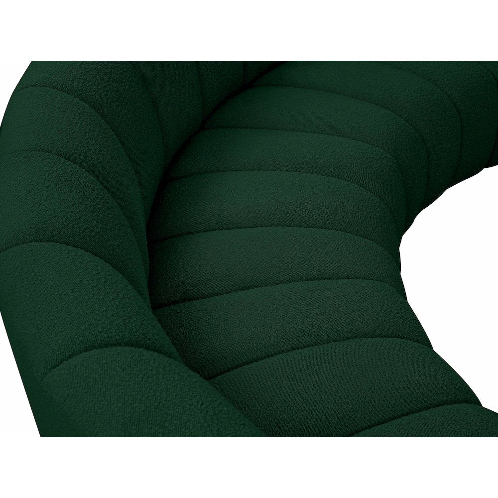 Infinity Green Boucle Fabric 5pc. Modular Sectional