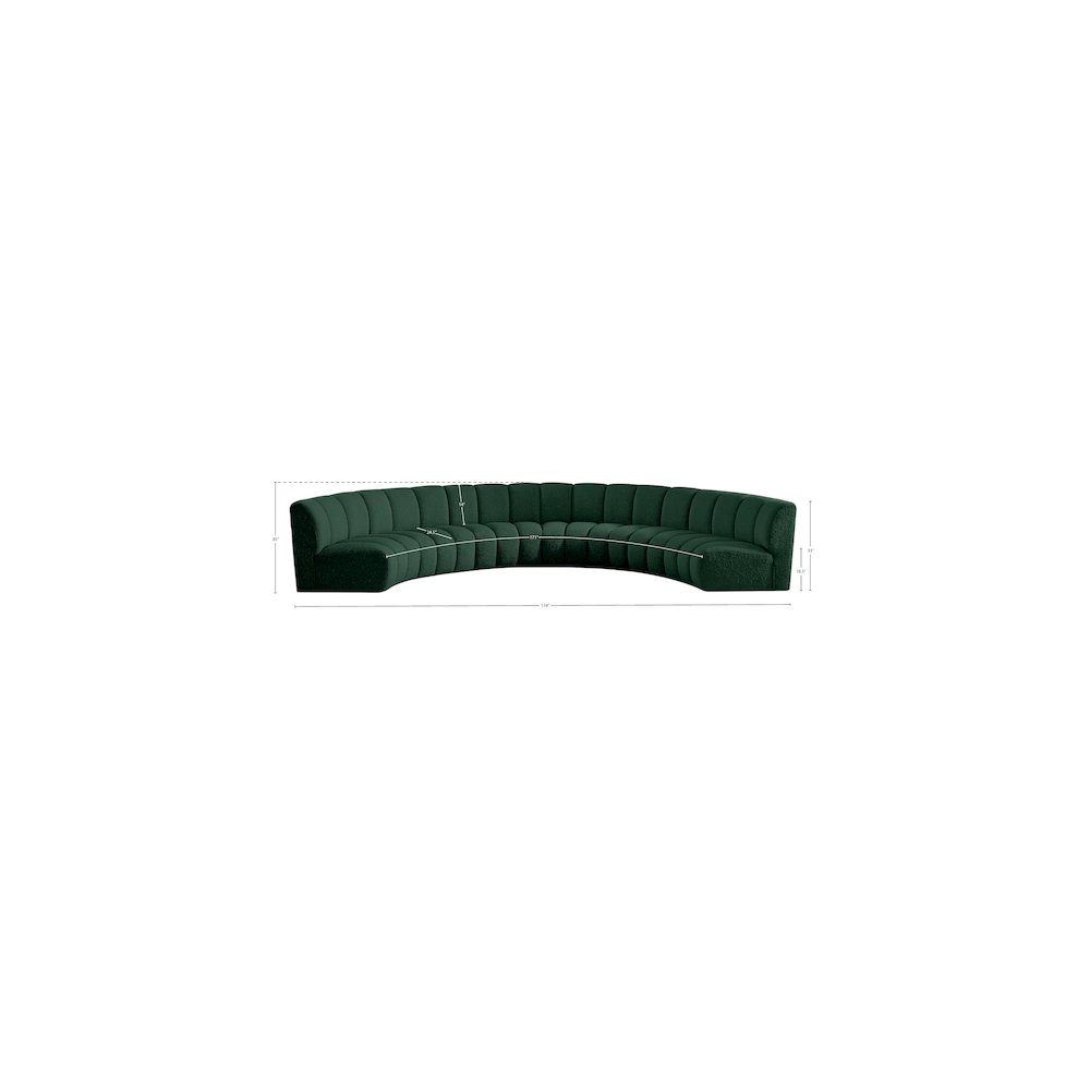 Infinity Green Boucle Fabric 6pc. Modular Sectional