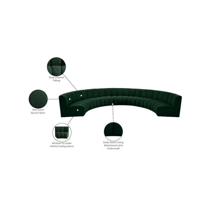 Infinity Green Boucle Fabric 7pc. Modular Sectional