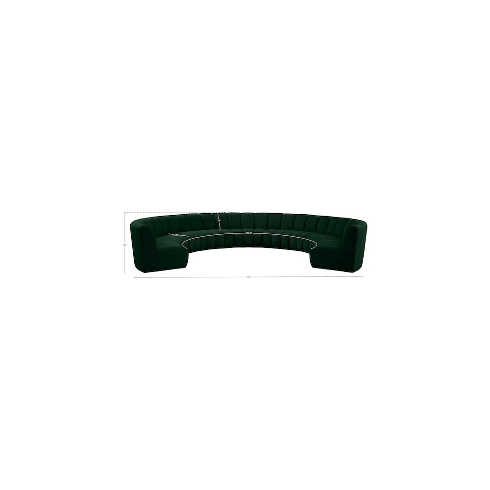 Infinity Green Boucle Fabric 9pc. Modular Sectional