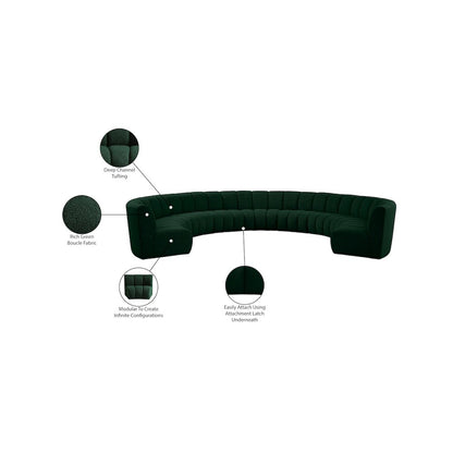 Infinity Green Boucle Fabric 9pc. Modular Sectional