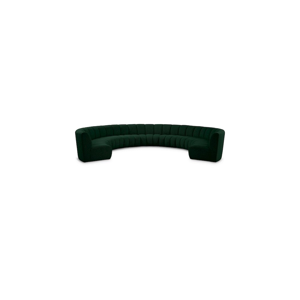 Infinity Green Boucle Fabric 9pc. Modular Sectional