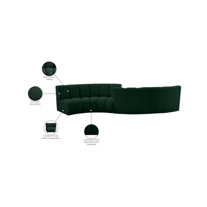 Infinity Green Boucle Fabric 4pc. Modular Sectional