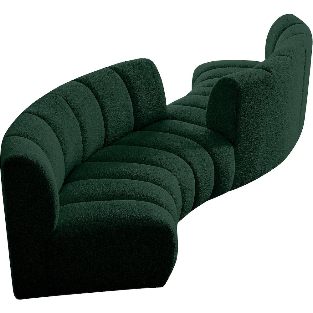 Infinity Green Boucle Fabric 4pc. Modular Sectional